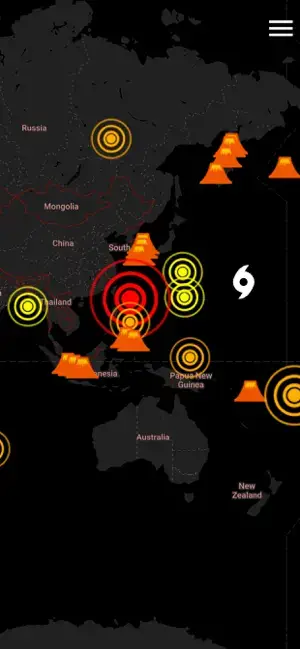 Earthquakes Map, screen 3